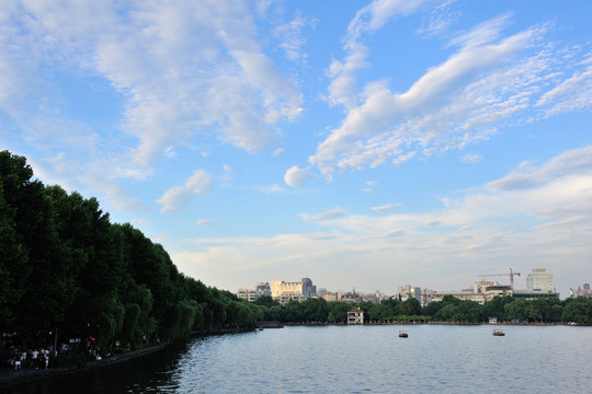 杭州 西湖 斷橋 余暉 傍晚