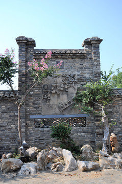 徽派建筑 院墻磚雕