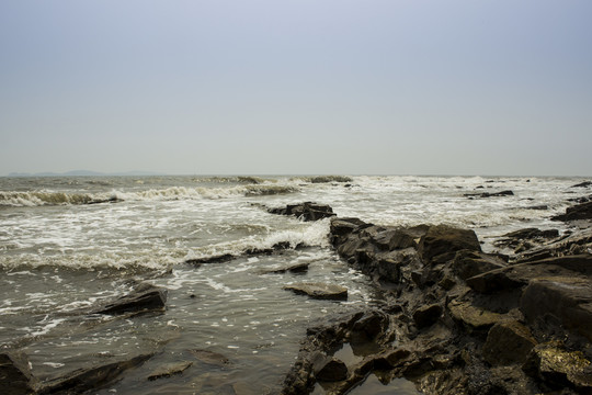 礁石 海灘