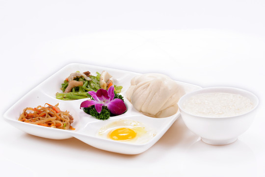白粥饅頭咸菜