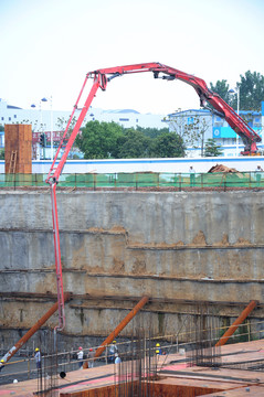 水泥澆灌機 建筑工地