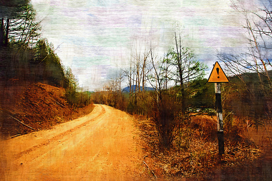 山路 電腦油畫