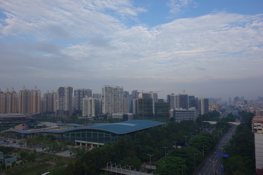 深圳建筑群 體育館全景