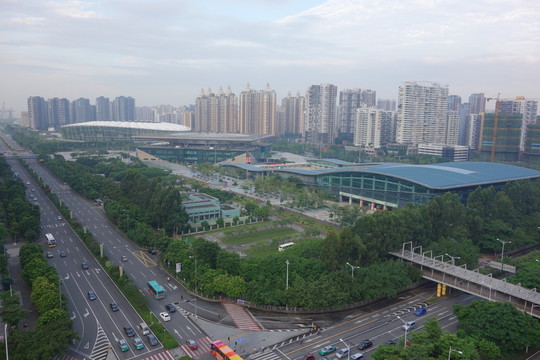 深圳建筑群 體育館全景