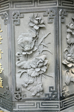 石雕荷花