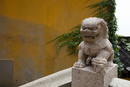 金山寺 寺廟 石獅子