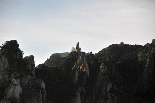 黃山 春季 怪石 早晨 山脈