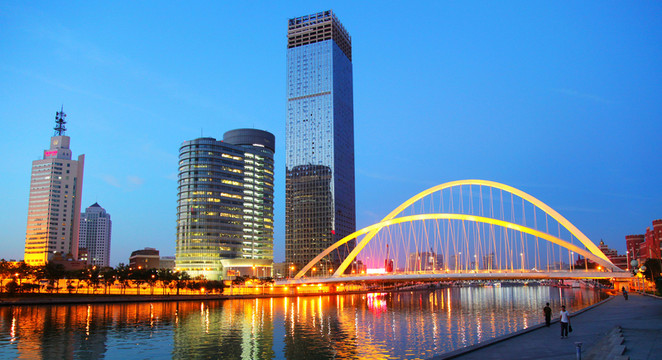 天津海河夜景