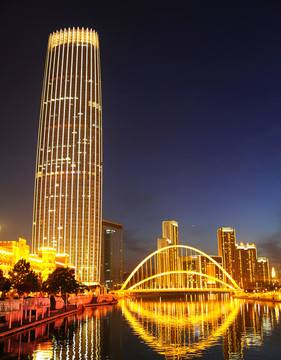 天津海河夜景