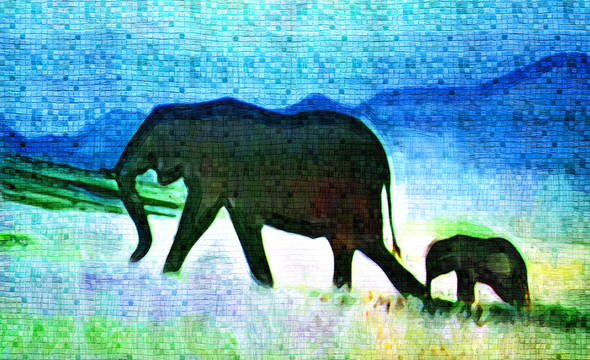 動(dòng)物油畫