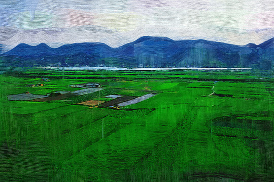 田野之夏 電腦油畫