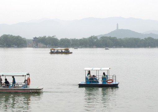 北京頤和園 遠(yuǎn)眺玉泉山佛塔