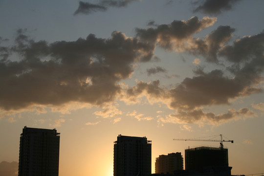 城市落日風(fēng)景