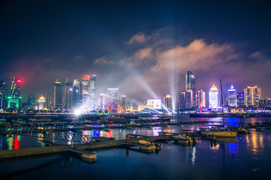 青島五四廣場 奧帆基地絢麗夜景