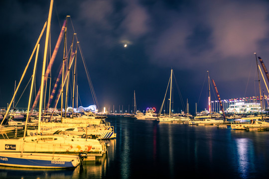 青島 奧帆基地月夜