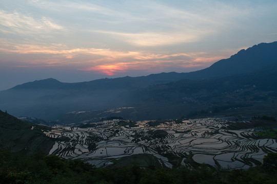 元陽梯田 多依樹日出風光