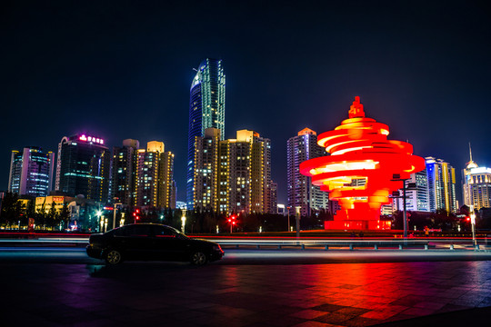青島五四廣場絢麗夜景