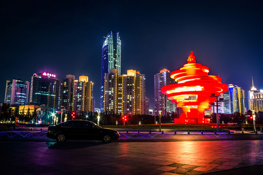 青島五四廣場 絢麗夜景
