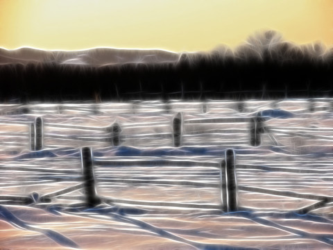 農(nóng)田之雪 電腦抽象畫