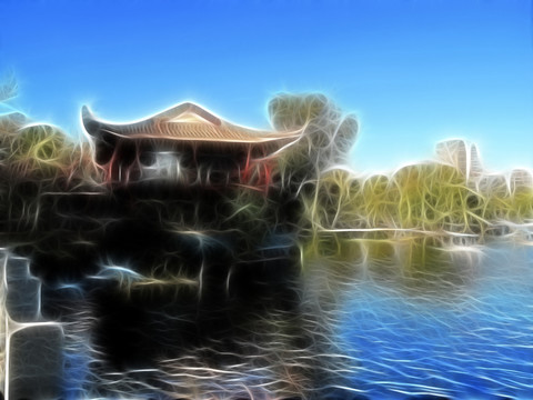 在水一方 電腦畫(huà)