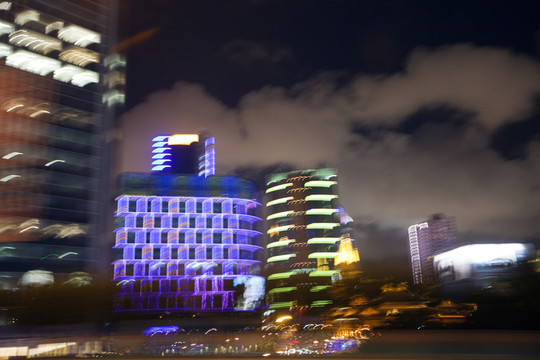 上海高架路 機(jī)場(chǎng)高速 夜景