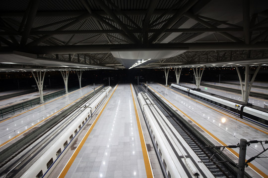 虹橋火車站 交通樞紐 夜景