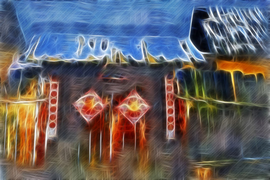 農家 電腦畫