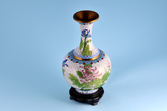 菊花景泰藍(lán)瓶