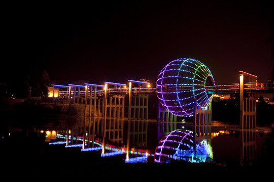 南北分界線 夜景  現(xiàn)代建筑