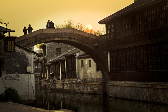I南潯古鎮(zhèn)通津橋 夕陽