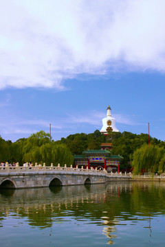 遠(yuǎn)看北海公園白塔