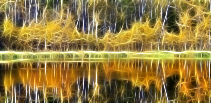 一湖秋韻 電腦抽象畫