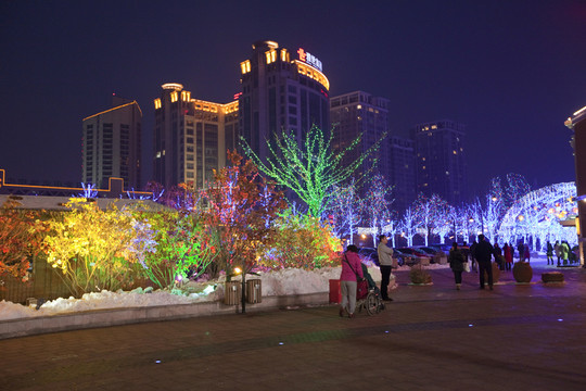 藍色港灣夜景  休閑社區(qū) 現(xiàn)代