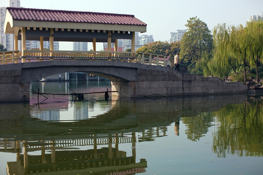 曲陽公園 園林 休閑場所 橋梁