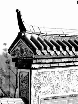 古建筑 黑白