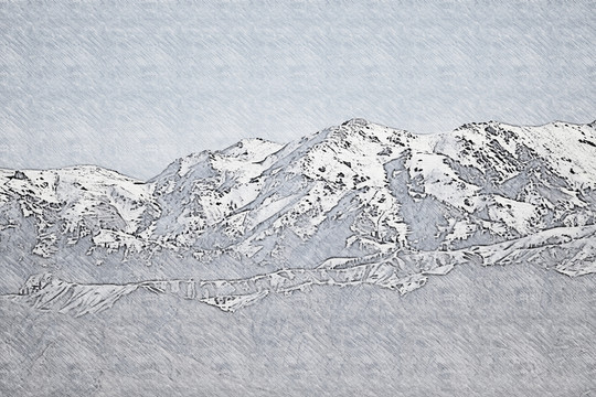 素描 大山