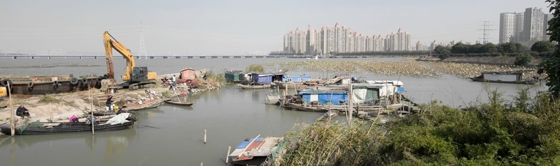 太湖邊的工地全景圖