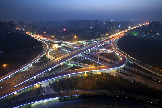 西安立交橋夜景