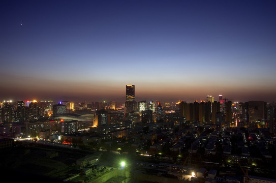 夜幕降臨石家莊夜景