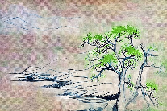 山水畫 抽象畫 樹