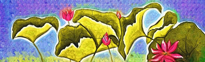 荷花 抽象畫