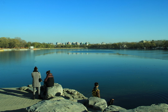 湖水 湖邊 水岸 水面背影