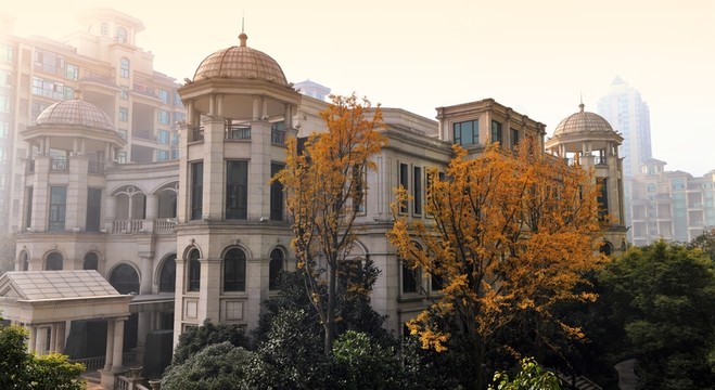 別墅秋景 歐式建筑