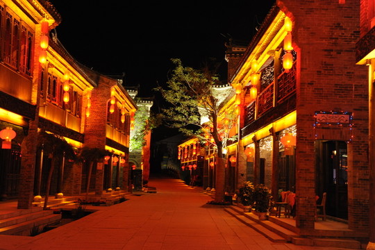 臺(tái)兒莊古城夜景