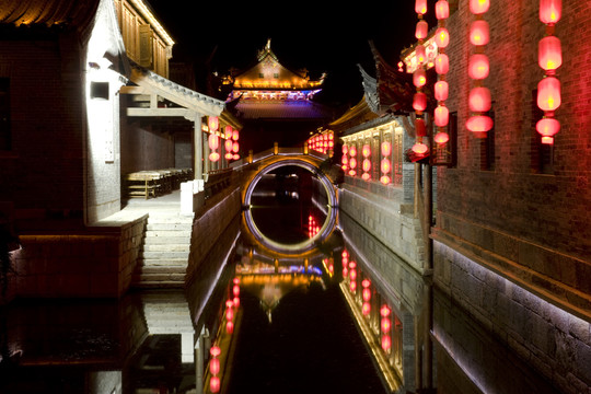 臺(tái)兒莊古城夜景