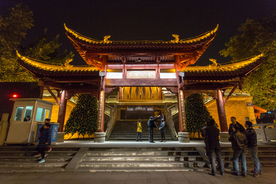 成都錦江安順廊橋牌坊夜景