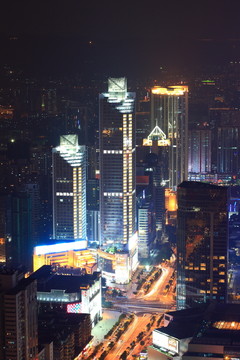 俯瞰城市夜色