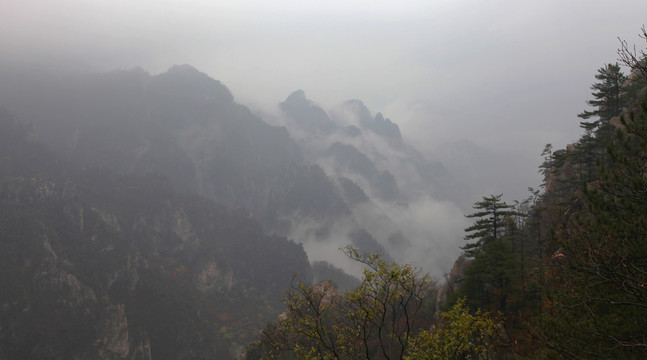 秋日的山中云海