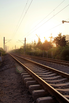 鐵路 夕陽