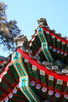 頤和園長(zhǎng)廊一角